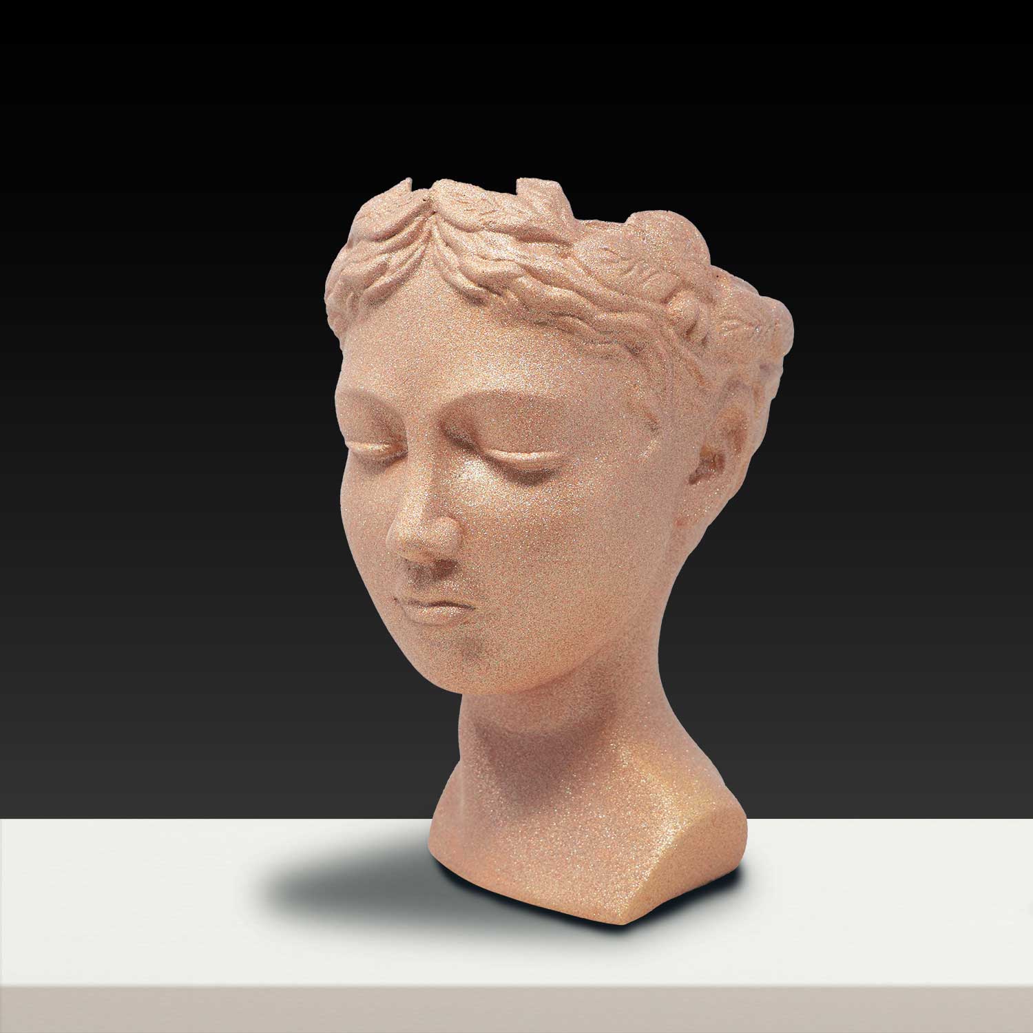 Sofia Vase - Beige base with Rose Gold and Glitter