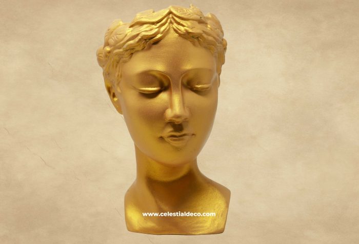 Regina White base with metallic gold finish