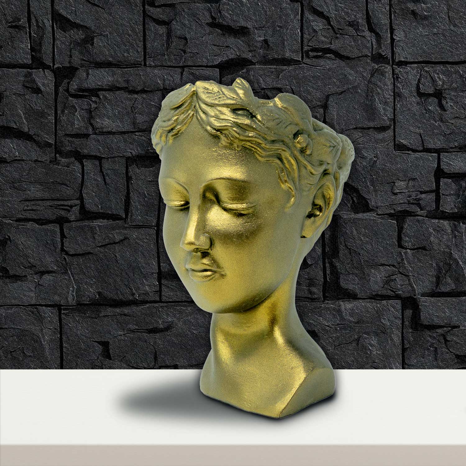 Leah Vase - Black base with metallic gold finish