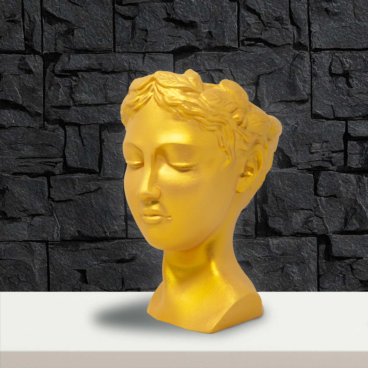 Regina Vase - Beige base with metallic gold finish