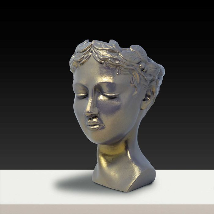 Wholesale Pack 4 - Haydee Vase - Grey base with metallic gold finish