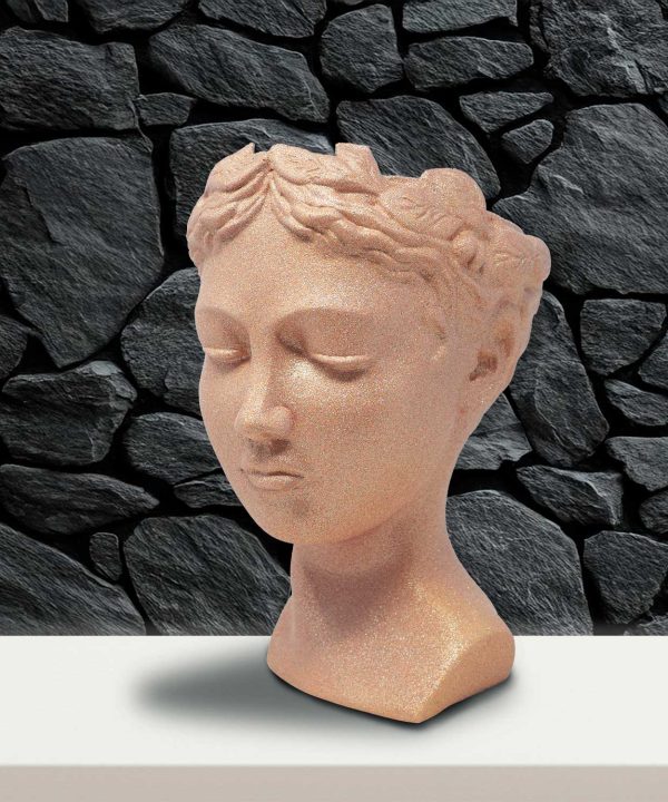 Wholesale Pack 4 - Kenia Vase - White base with Rose Gold and Glitter