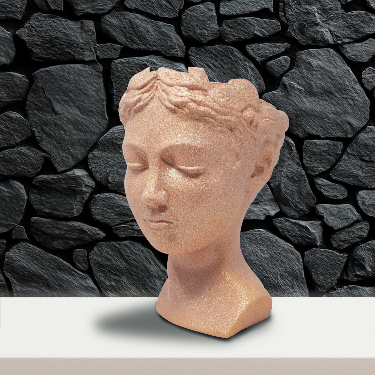Kenia Vase - White base with Rose Gold and Glitter
