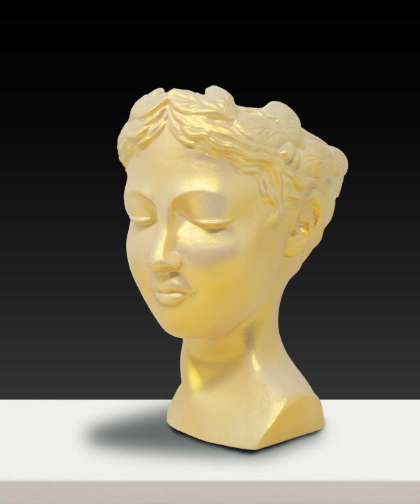 Wholesale Pack 4 - Anastacia Vase - White base with metallic gold finish